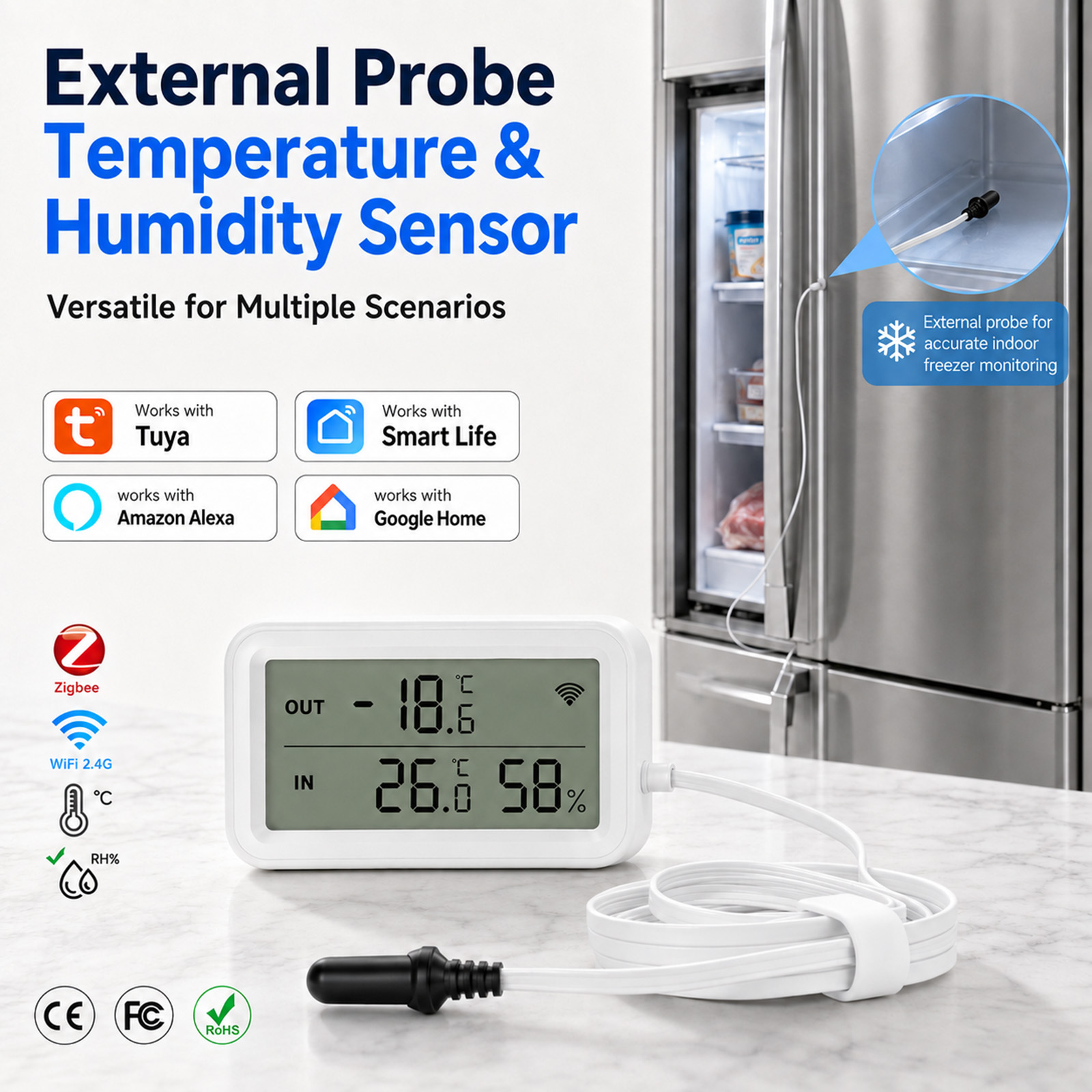 Digital Hygrometer Probe - Sonda esterna impermeabile per temperatura e